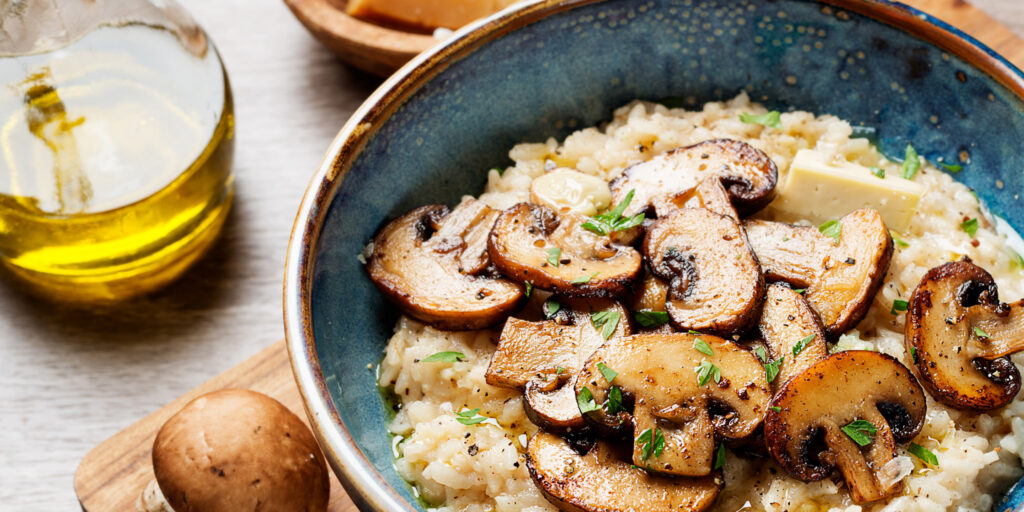 Risotto cremoso de setas con Queso Arzúa-Ulloa